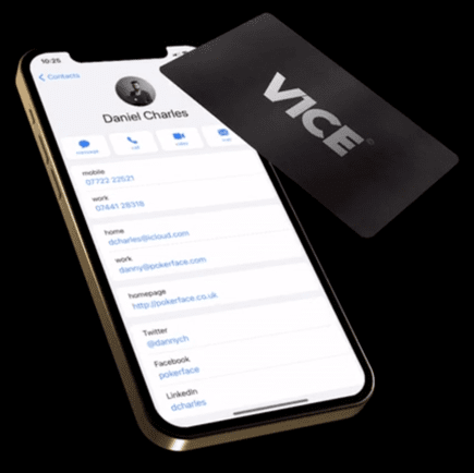 Social Master Digital Business Card Metal Wallet Sized NFC Business Card for Instant Contact and Social Media Sharing No App Required No Fees iOS and Android Compatible Electric 