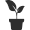 black icon of a two leaf potted plant